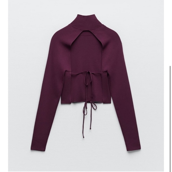 ZARA KNIT TOP WITH V-NECK BACK - Picture 3 of 3